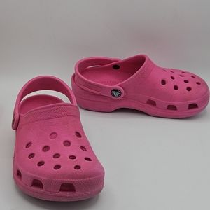 Crocs slipon pink clog style shoes size 3 in girls / 1 in boys